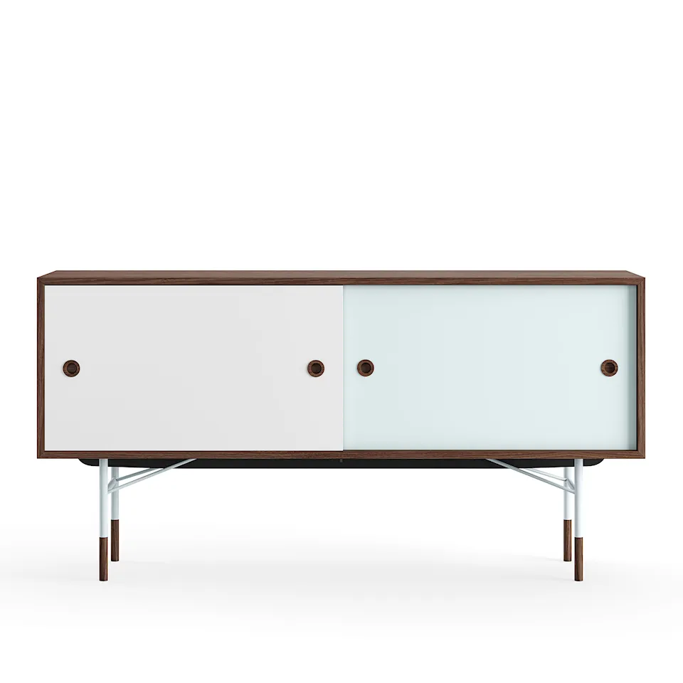 Sideboard utan lådor Walnut White/Light Blue