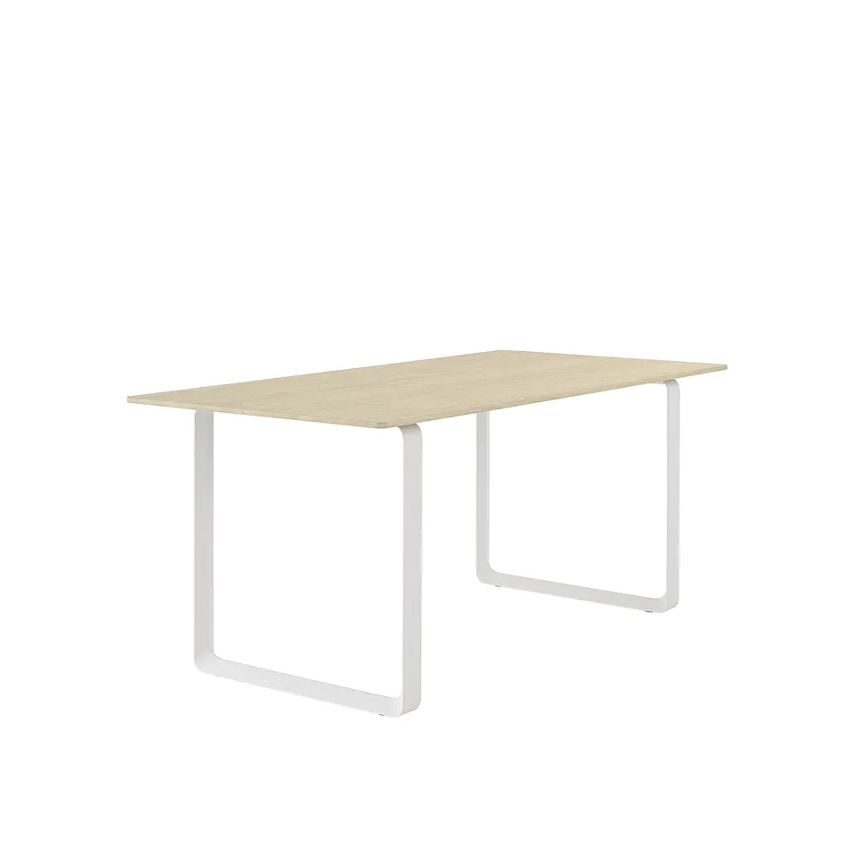 70/70 Table matbord 170x85 cm, Massiv ek/Vit