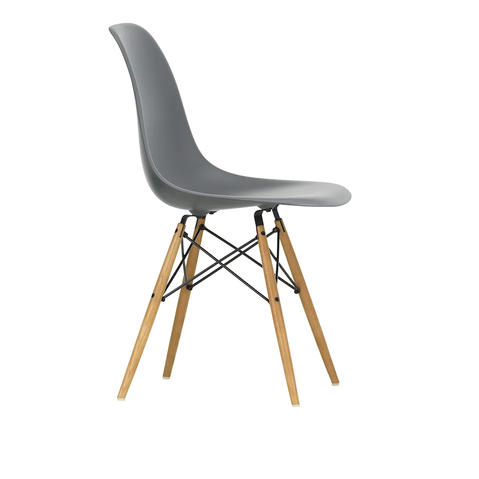 Eames Plastic Chair DSW - 56 Granite Grey - Ash Honey Tone