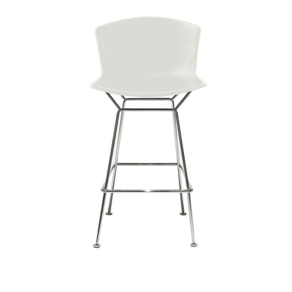 Bertoia Plastic Bar Stool, sitthöjd 69 cm, Svart underrede, Blå sits