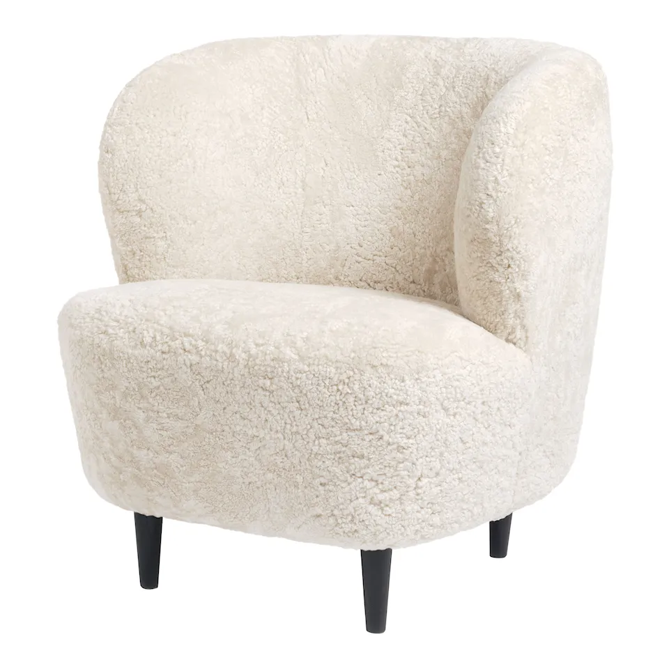 Stay Lounge Chair Sheepskin Off White/Black Stained Oak