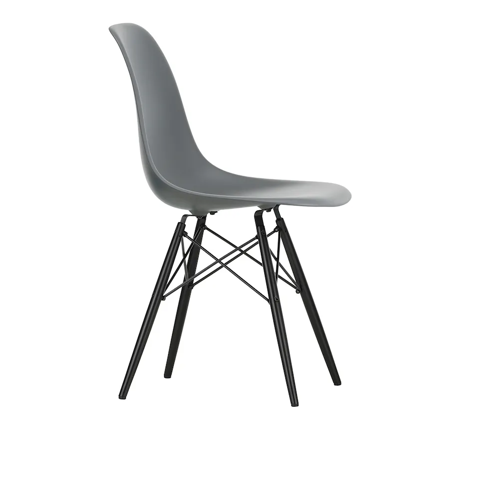 Eames Plastic Chair DSW - 56 Granite Grey/Black Maple
