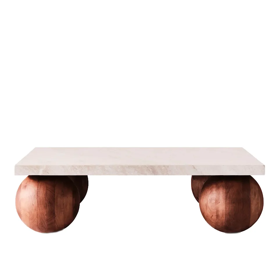 Sphere Sofa Table 120X120 - Travertino Bianco