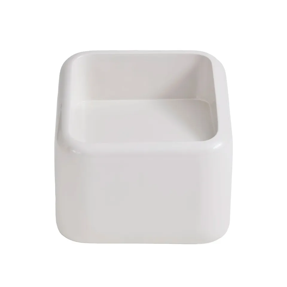 Square angled module table white