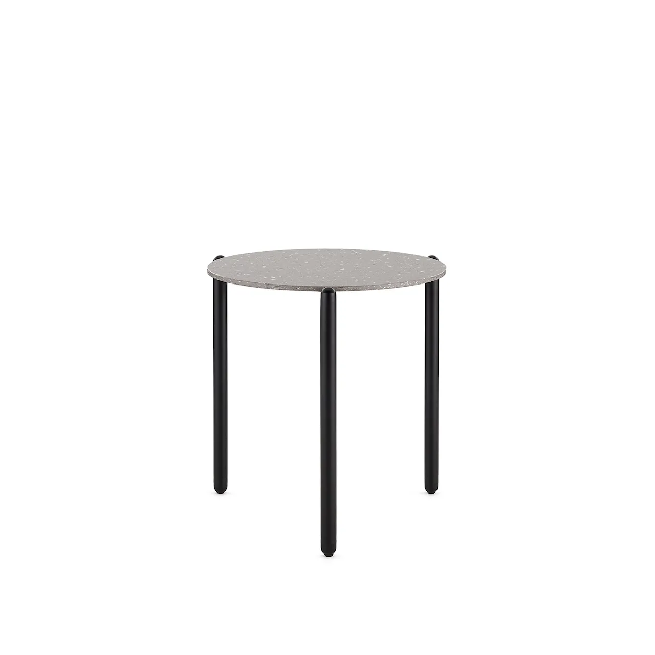 Undique Low Table 48x51 Black Legs Light Gray Terrazzo