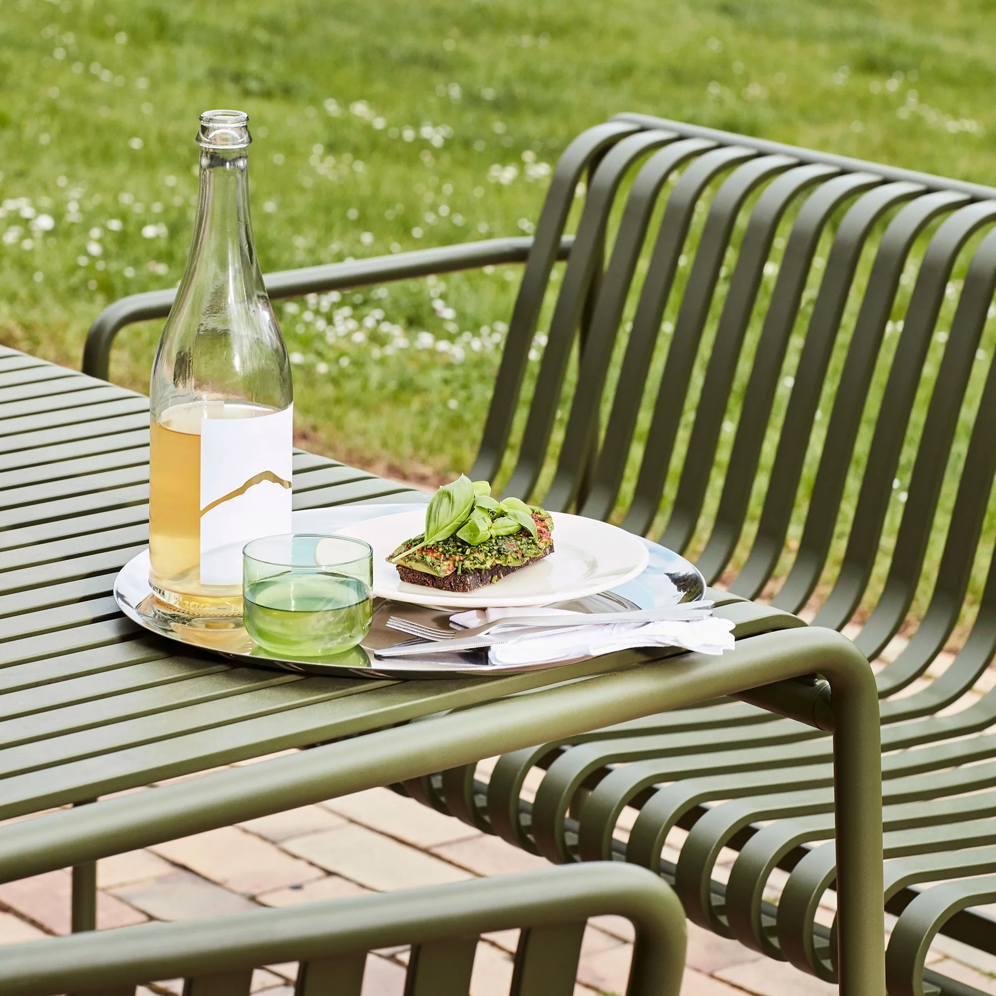 Palissade Dining bänk med armstöd - 4