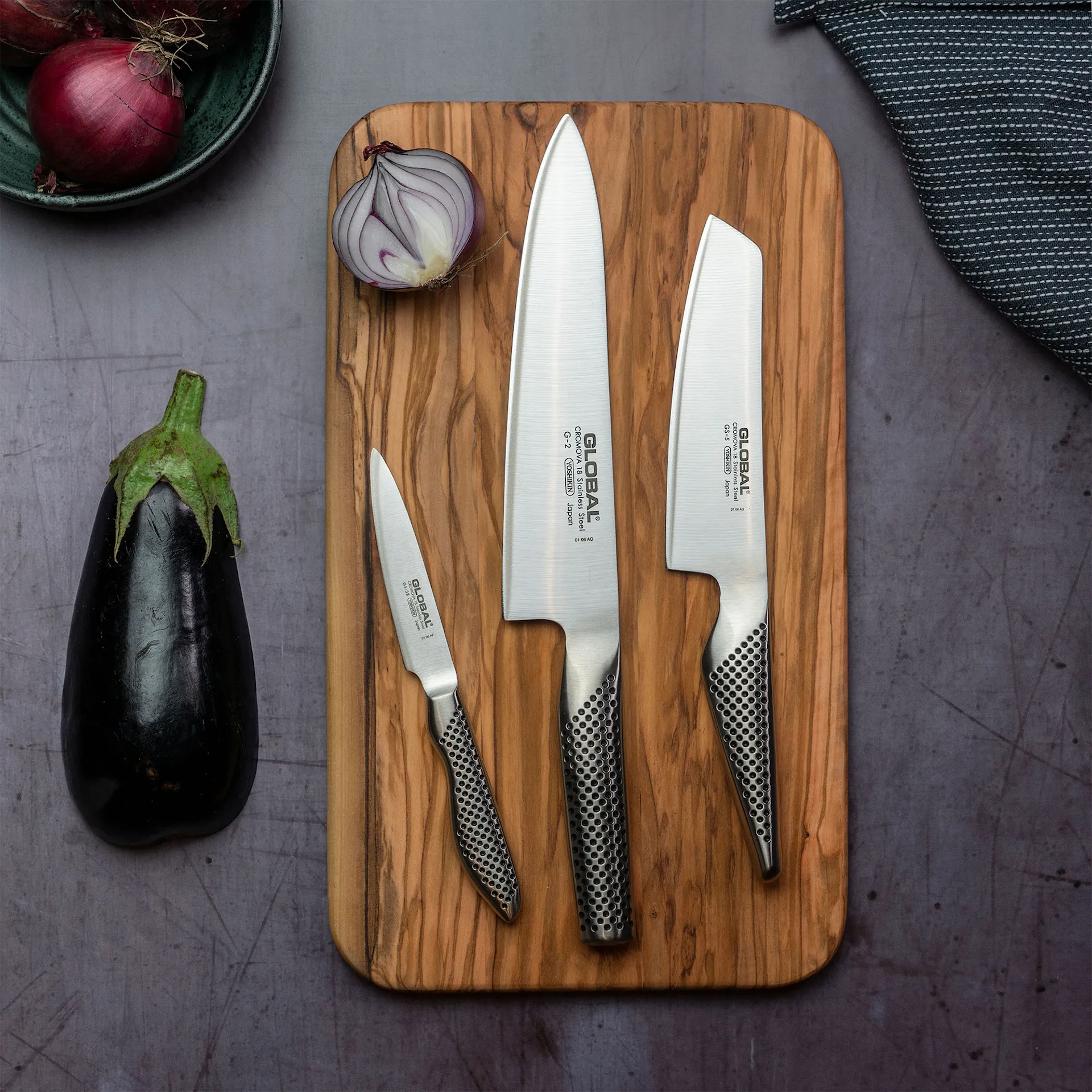 Knivset 3 Delar G-2, GS-5, GS-38 - Global - NO GA