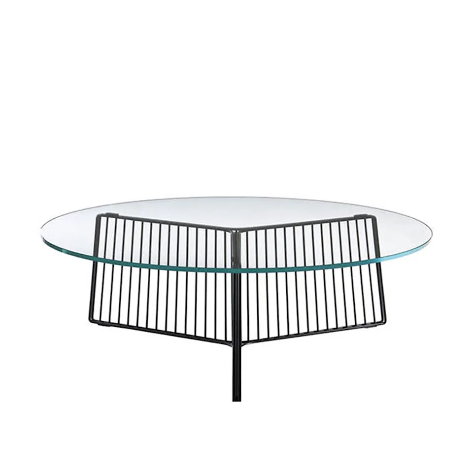 Anapo Round Table D108 cm Glass Top/Black Painted Steel