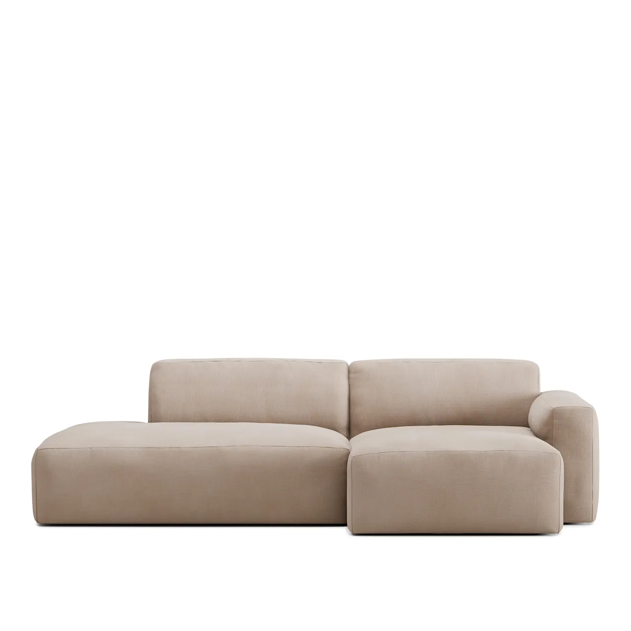 Brick 2-Seater Chaise Lounge Open End Left - Shadow Khaki