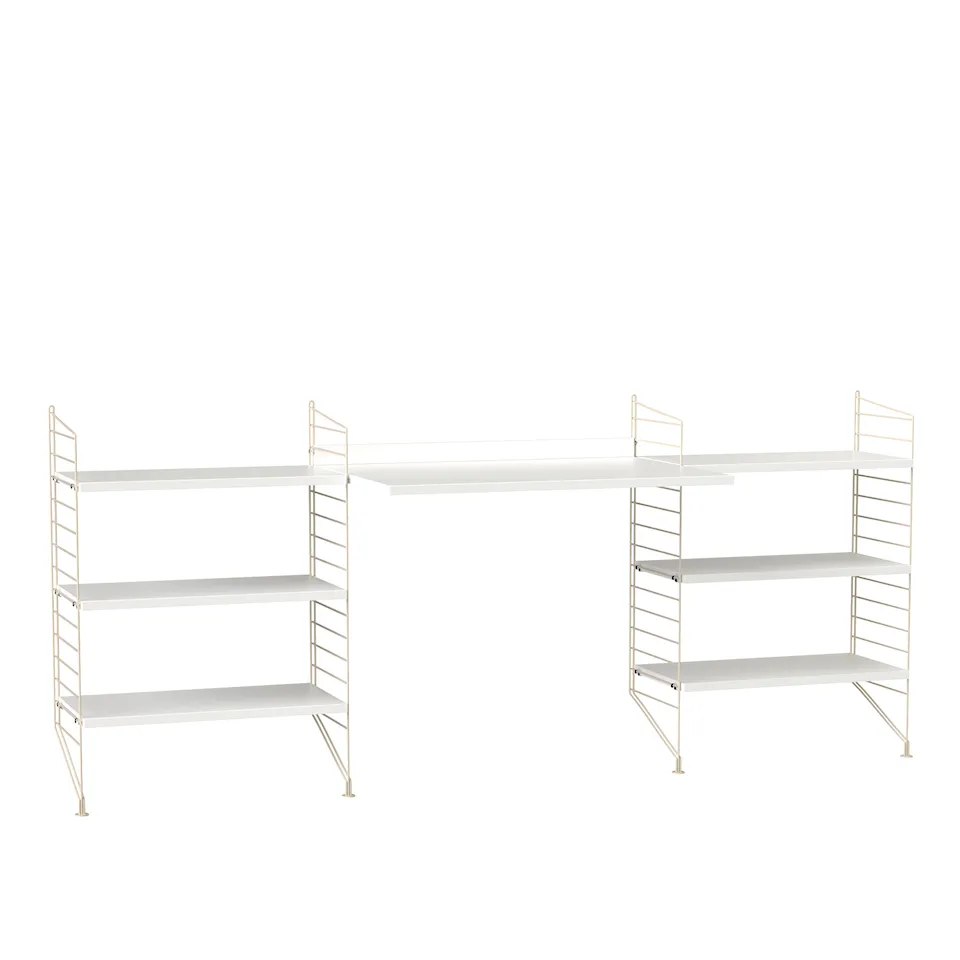 Kontor hyllsystem D vit/beige