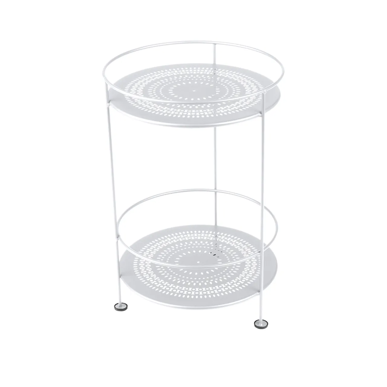 Guinguette Side Table With Perforated Double Top, Gingerbread