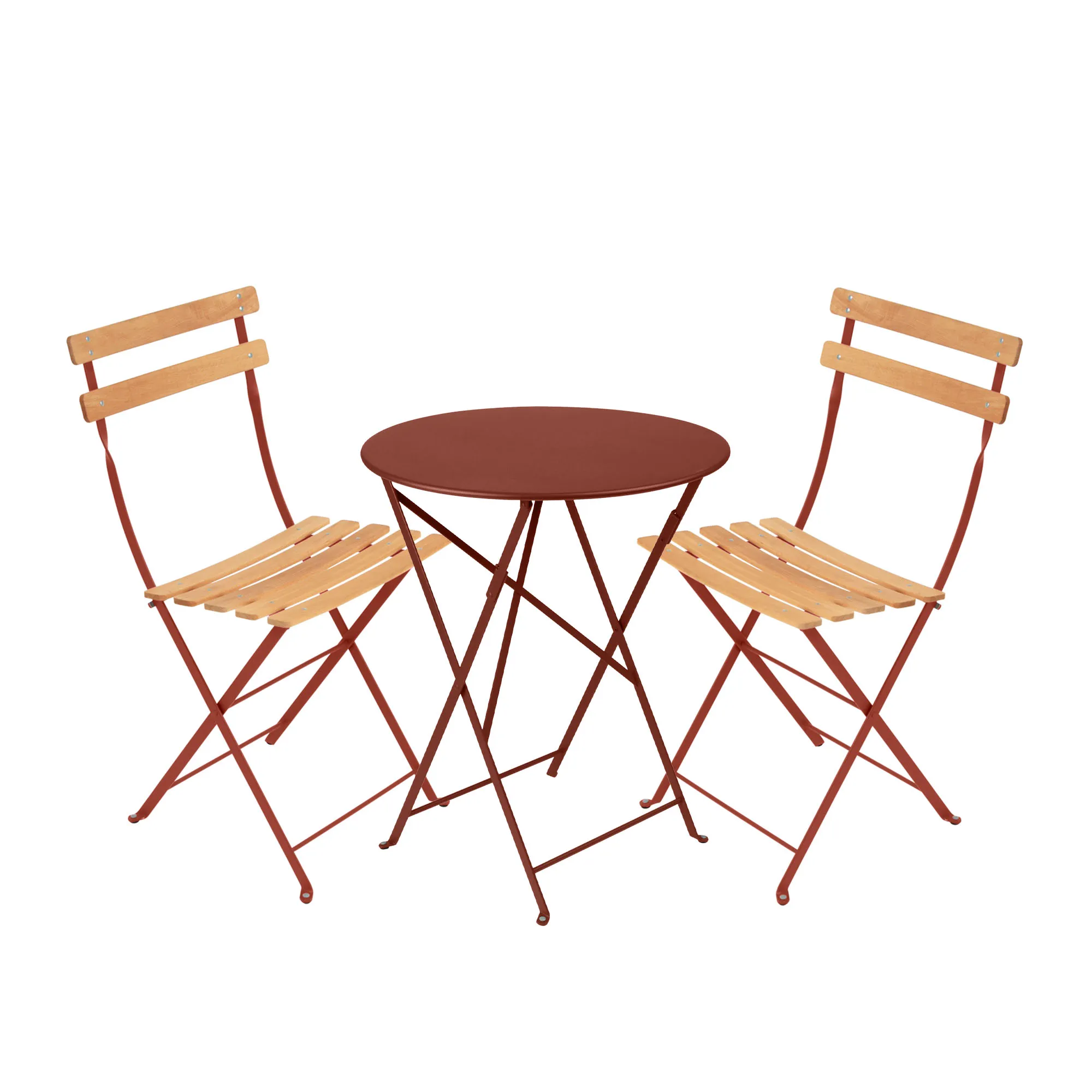 Bistro Matgrupp Bord Ø60 cm & 2 st Natural Chair - 1