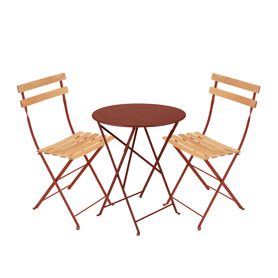 Bistro Matgrupp Bord Ø60 cm & 2 st Natural Chair