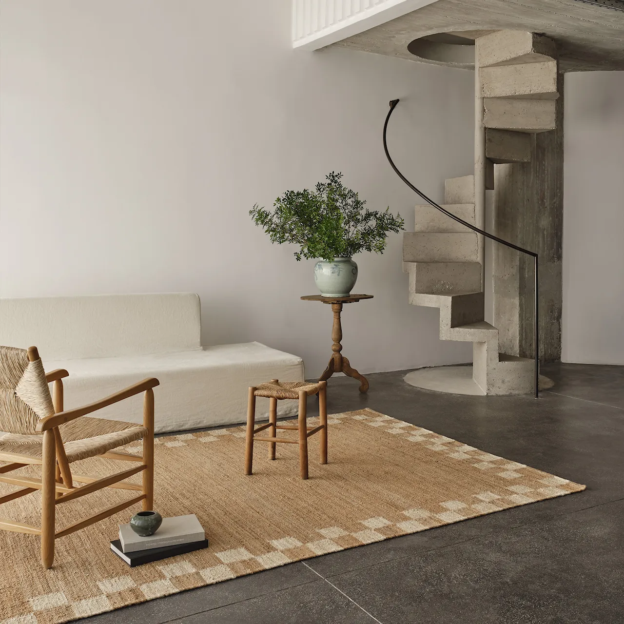 Jute Border Cream matta