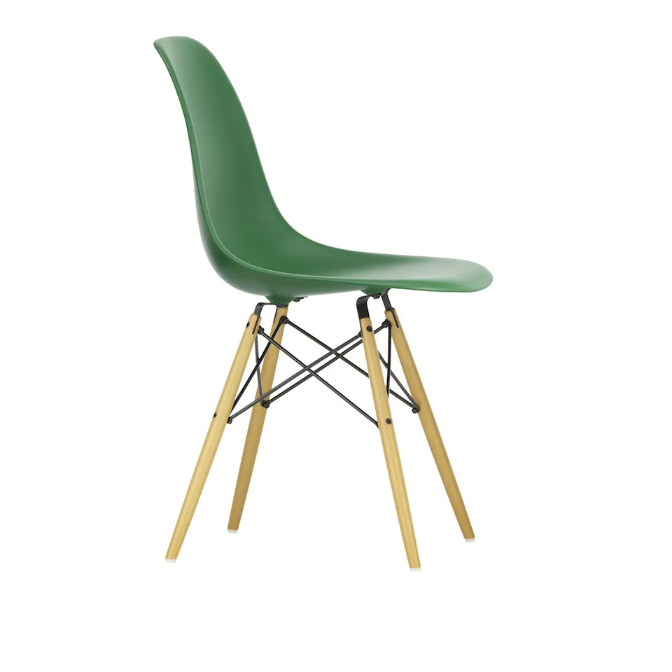Eames RE Plastic Chair DSW 17 Emerald, Golden Maple