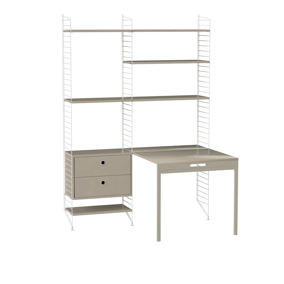 Kontor hyllsystem E beige/vit