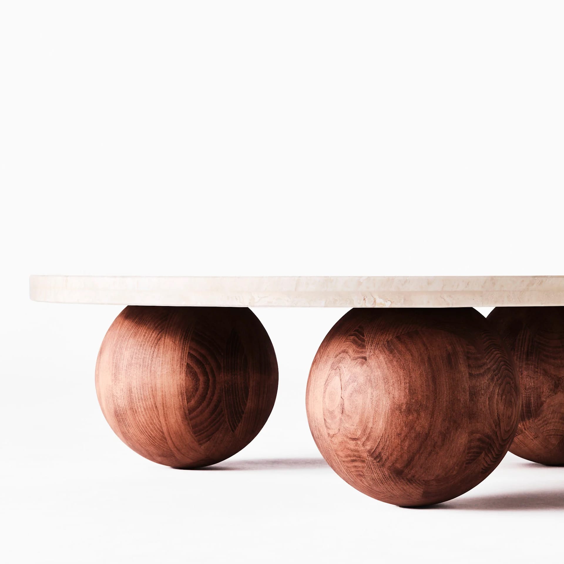 Sphere Sofa Table Round Travertino - Dusty Deco - NO GA