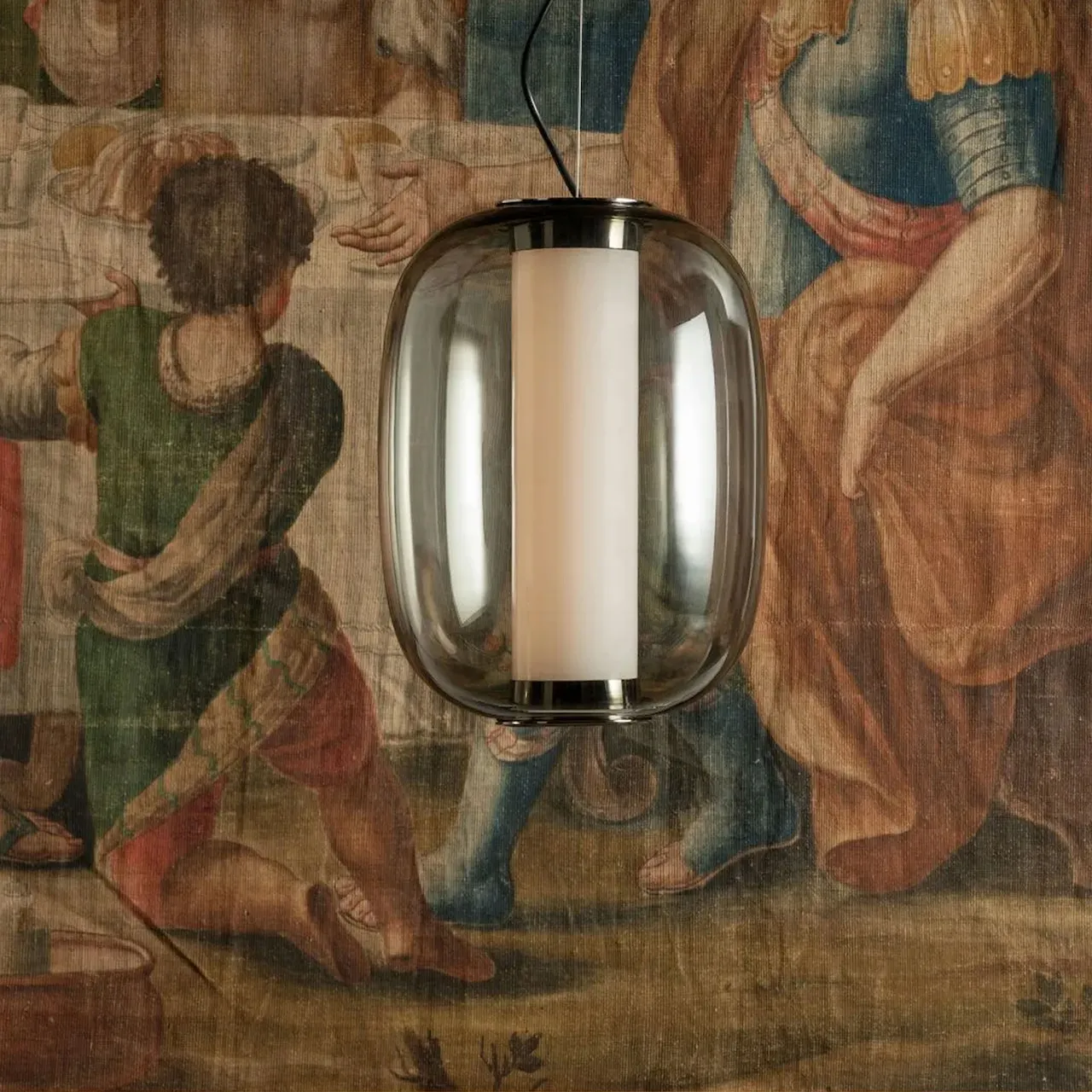 Meridiano Ceiling Lamp Ø 31, Fumè/Black