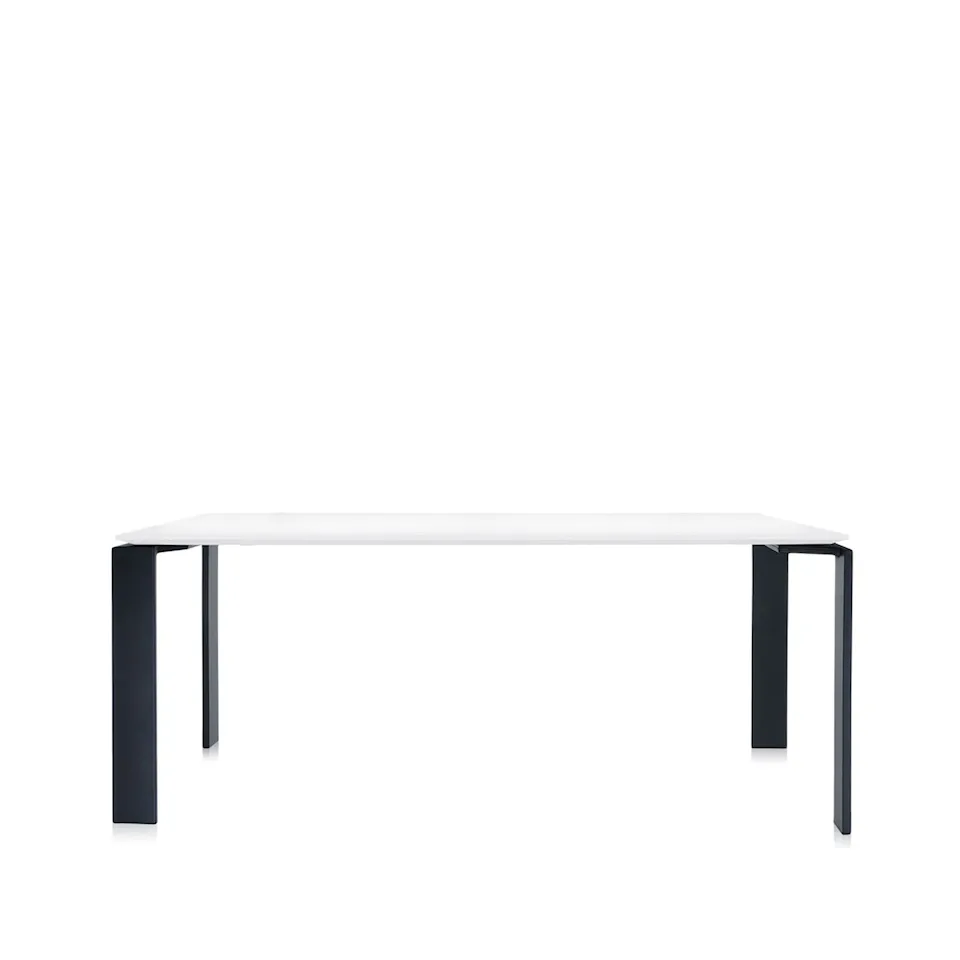 Four Table 4523 190x79, White/Black, Scratch-Proof Laminate