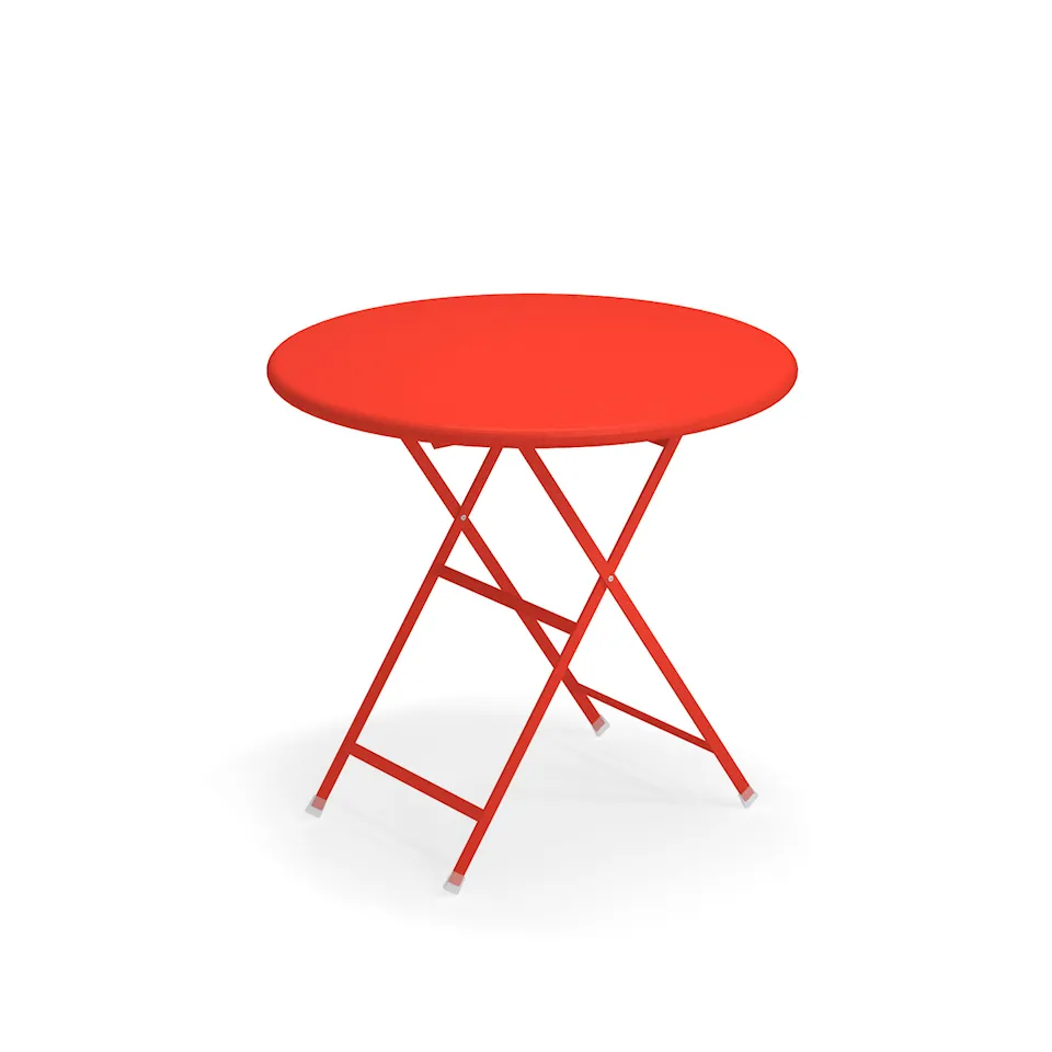 Arc en Ciel Folding Round Table, Scarlet Red