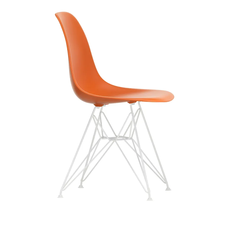 Eames Plastic Chair DSR - 43 Rusty Orange - White Base