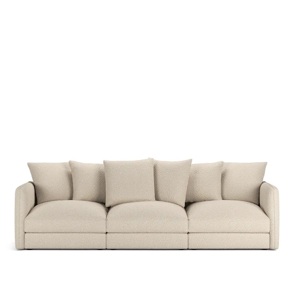 Pavarotti 3-Seater Ascot White Fixed Upholstery