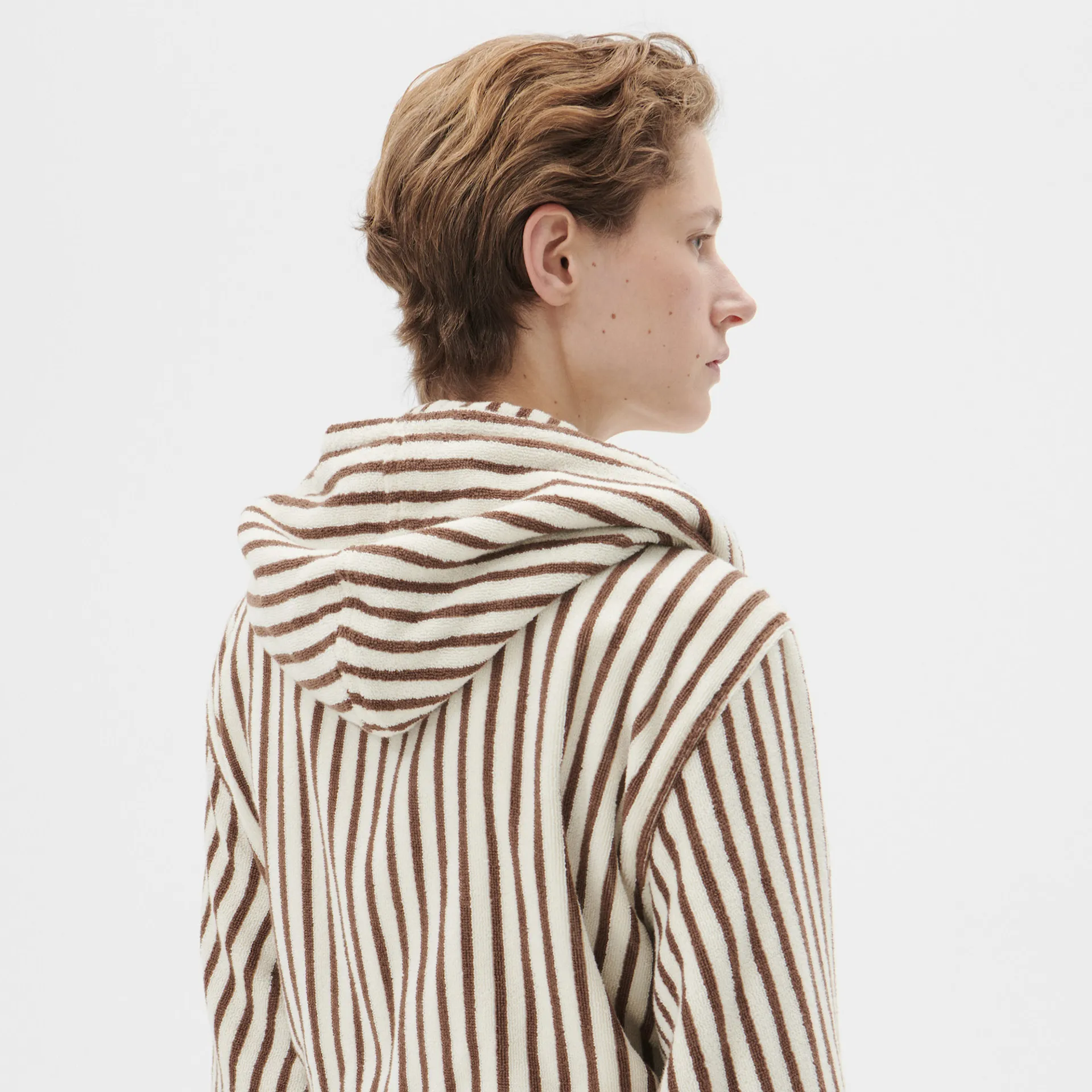 Hooded Bathrobe Kodiak Stripes - TEKLA - NO GA