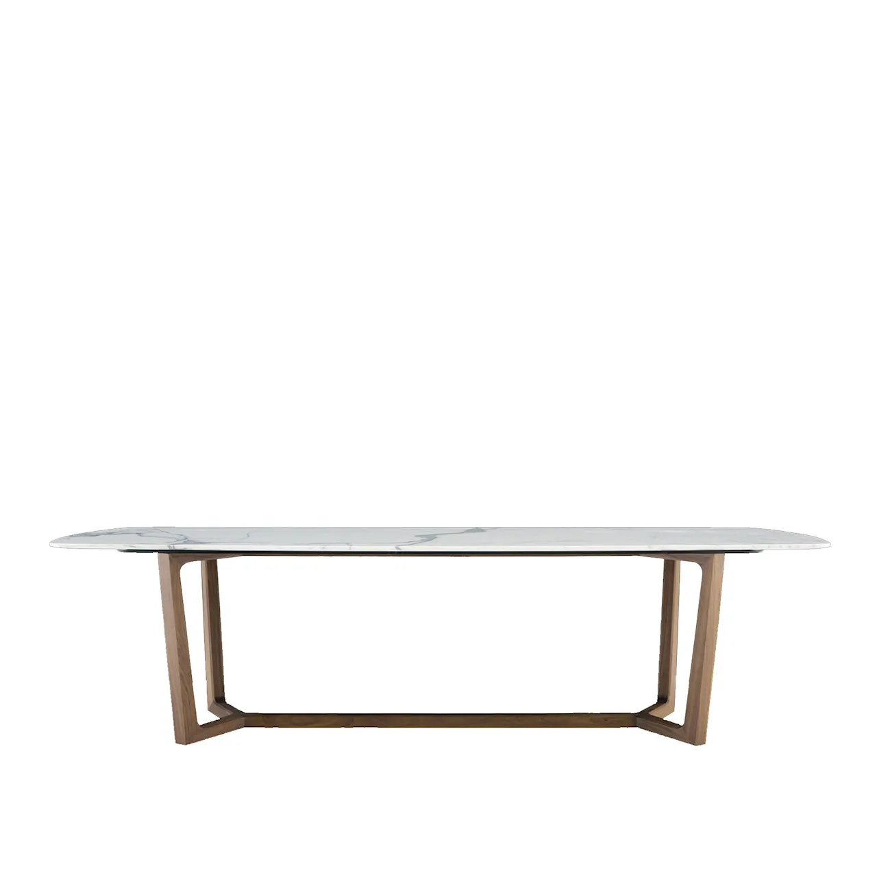 Concorde bord 240 cm, Walnut Structure, Top Matt Carrara Marble