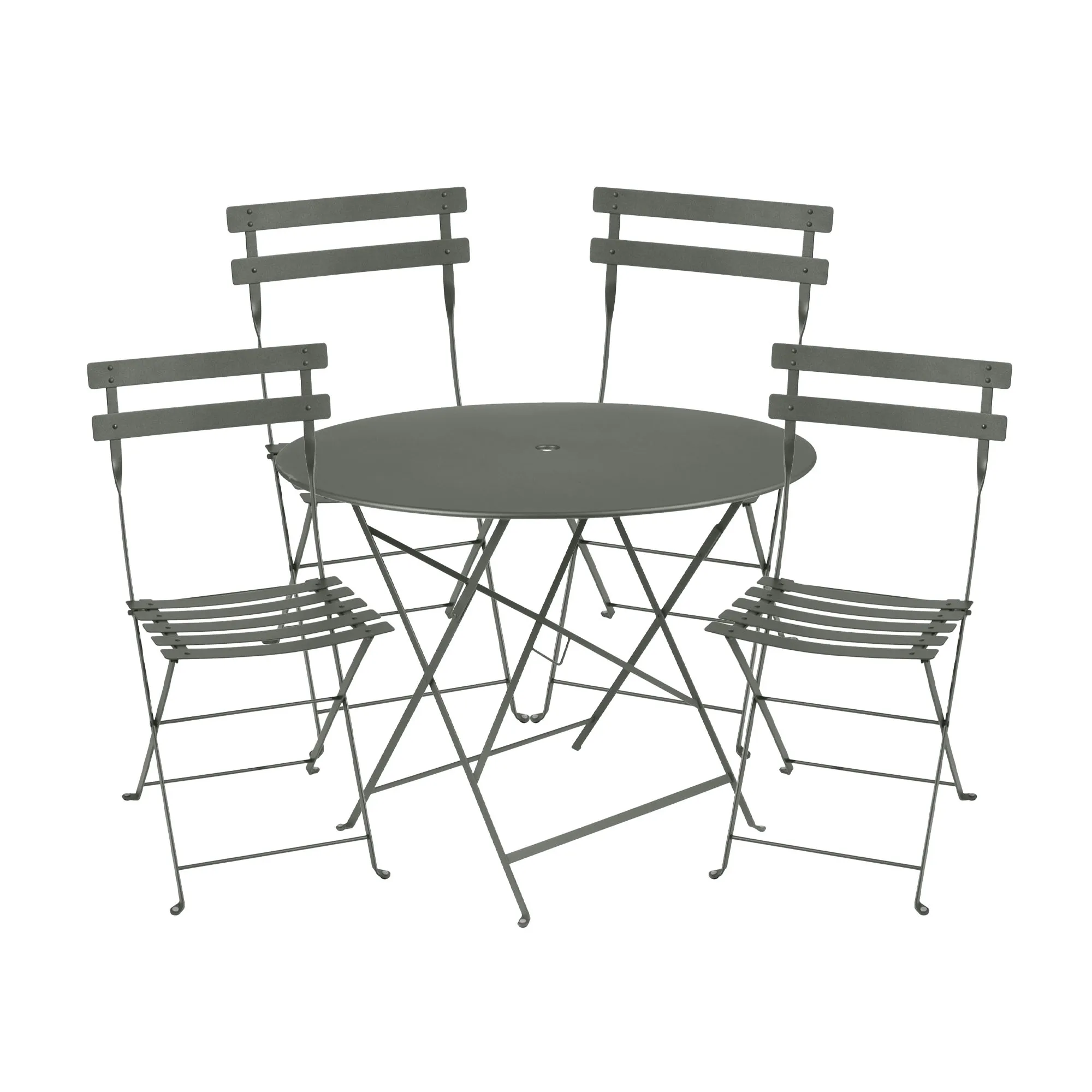 Bistro Matgrupp Ø 96 cm & 4 st Metal Chair - 1
