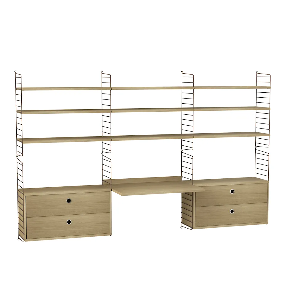 Kontor hyllsystem F ek/brun