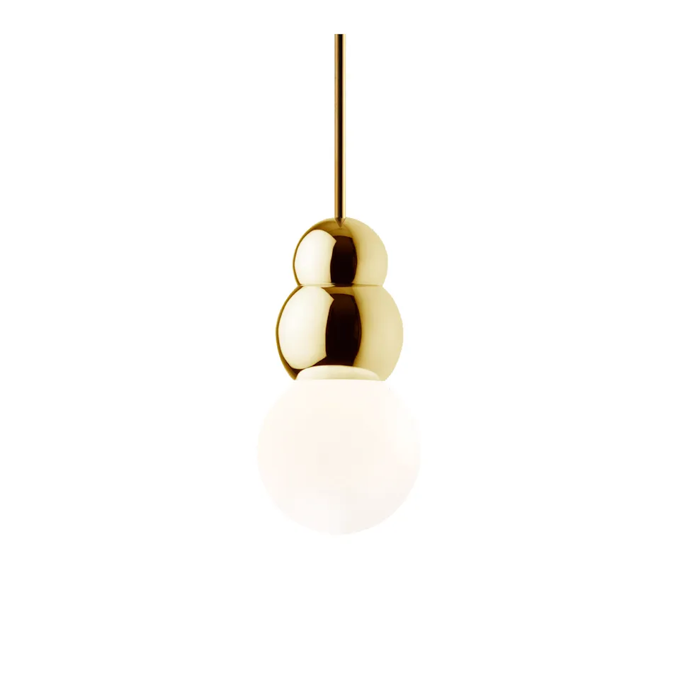 Ball Light Pendant Large Rod Polished Brass