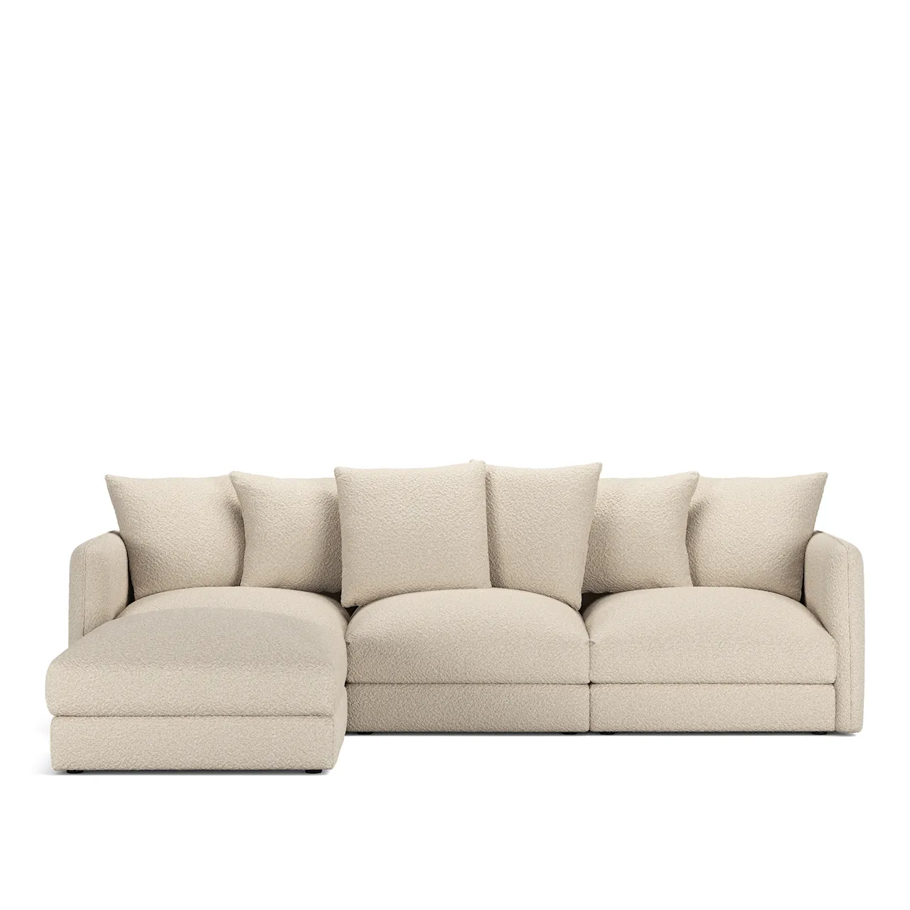 Pavarotti 3-Seater with Ottoman Shadow Nature Fixed Upholstery