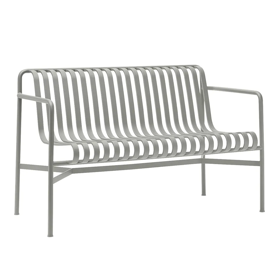 Palissade trädgårdsbänk med armstöd - Sky Grey