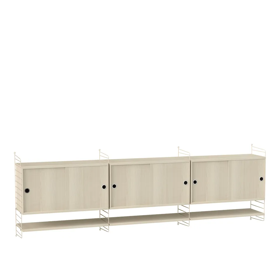 Vardagsrum hyllsystem F ask/beige