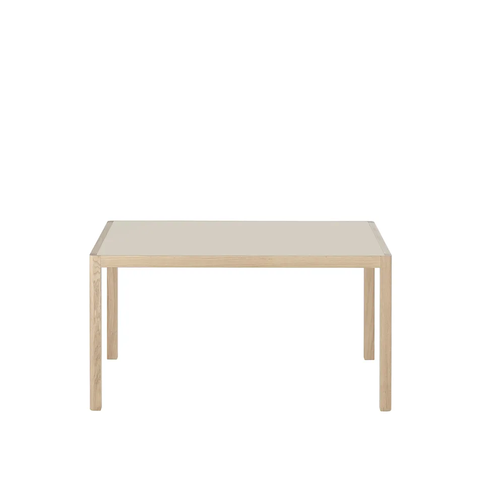 Workshop Table, 140 x 92 cm, Warm Grey Linoleum/Oak