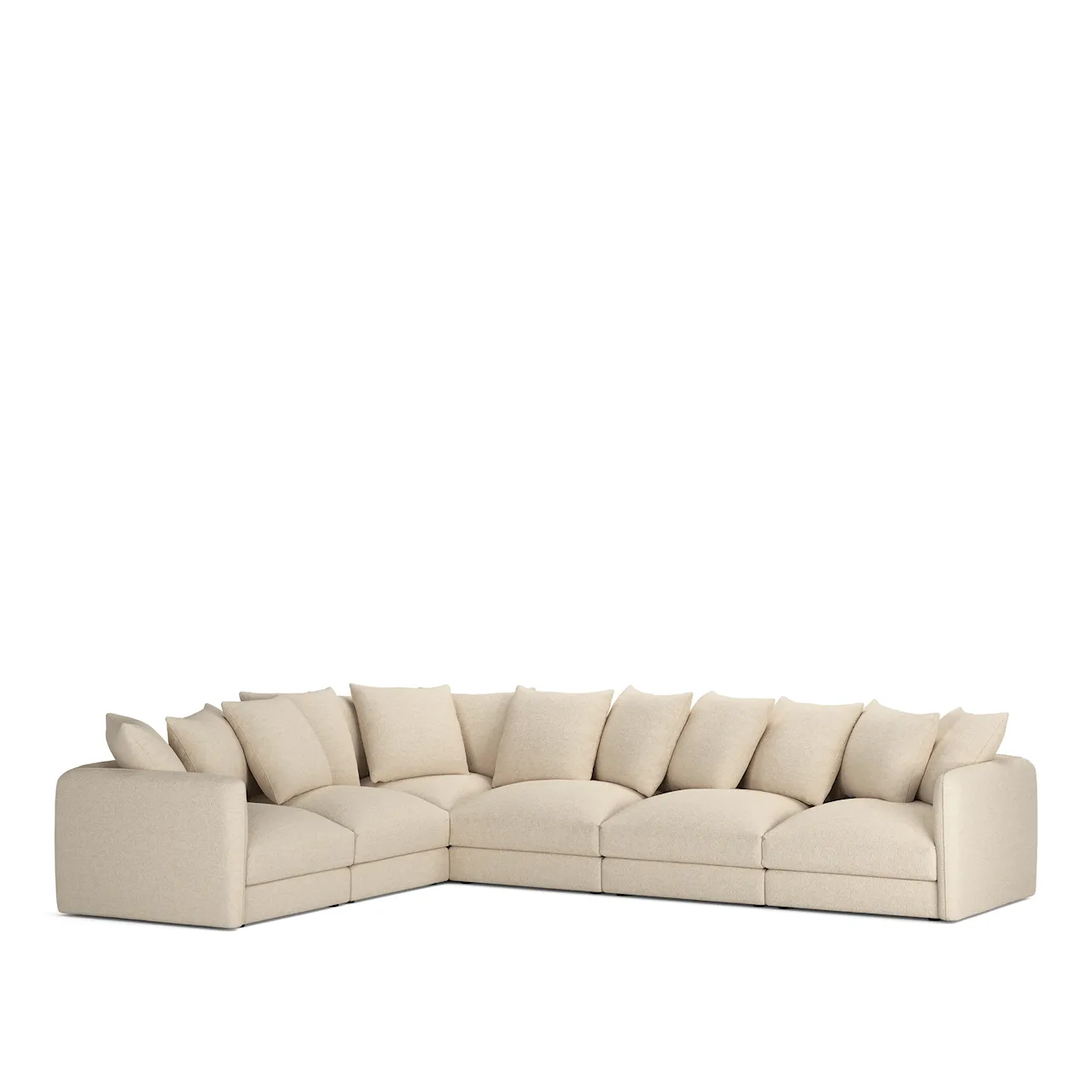 Pavarotti 6-Seater Corner Ascot White Fixed Upholstery
