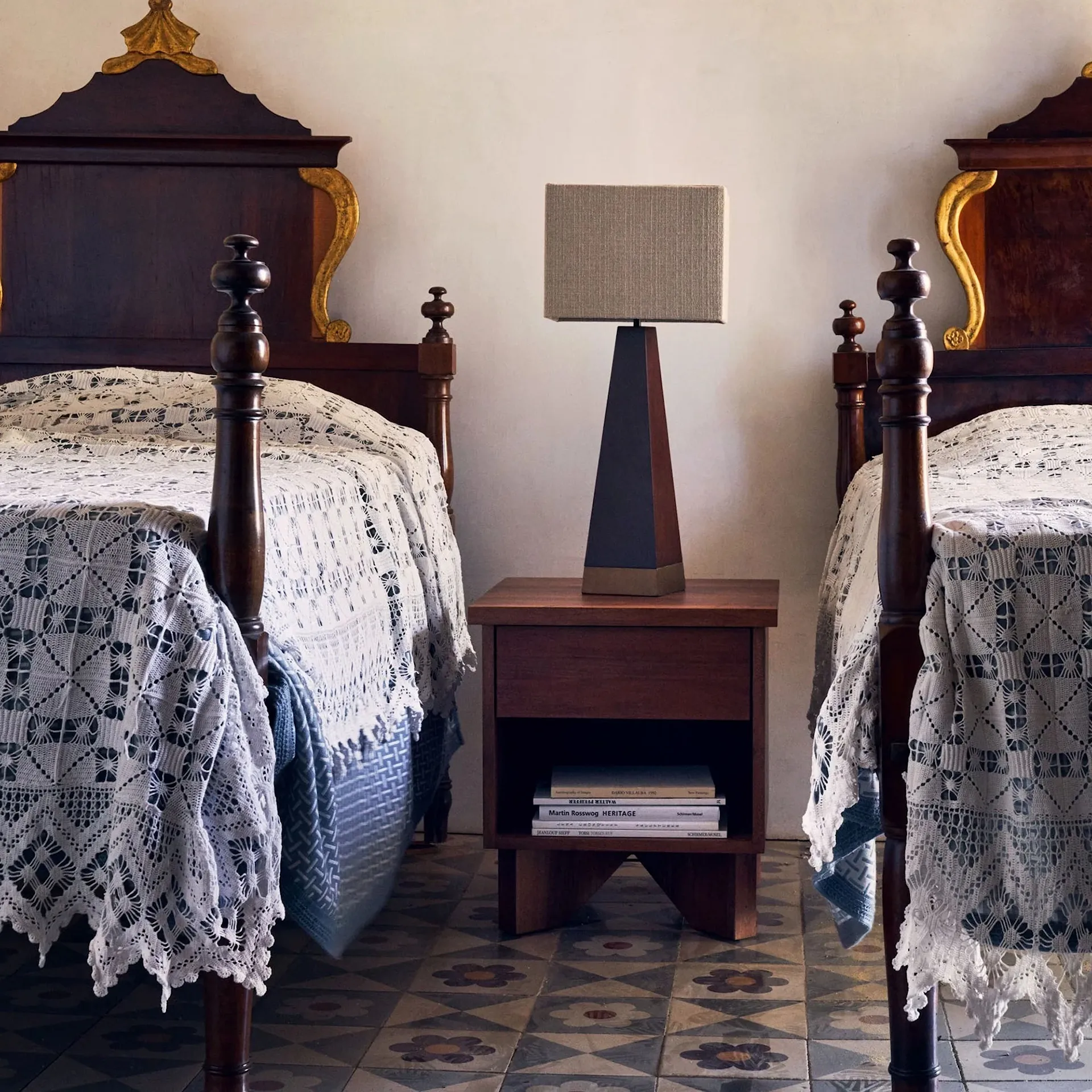 V Bedside Table - Walnut - Dusty Deco - NO GA