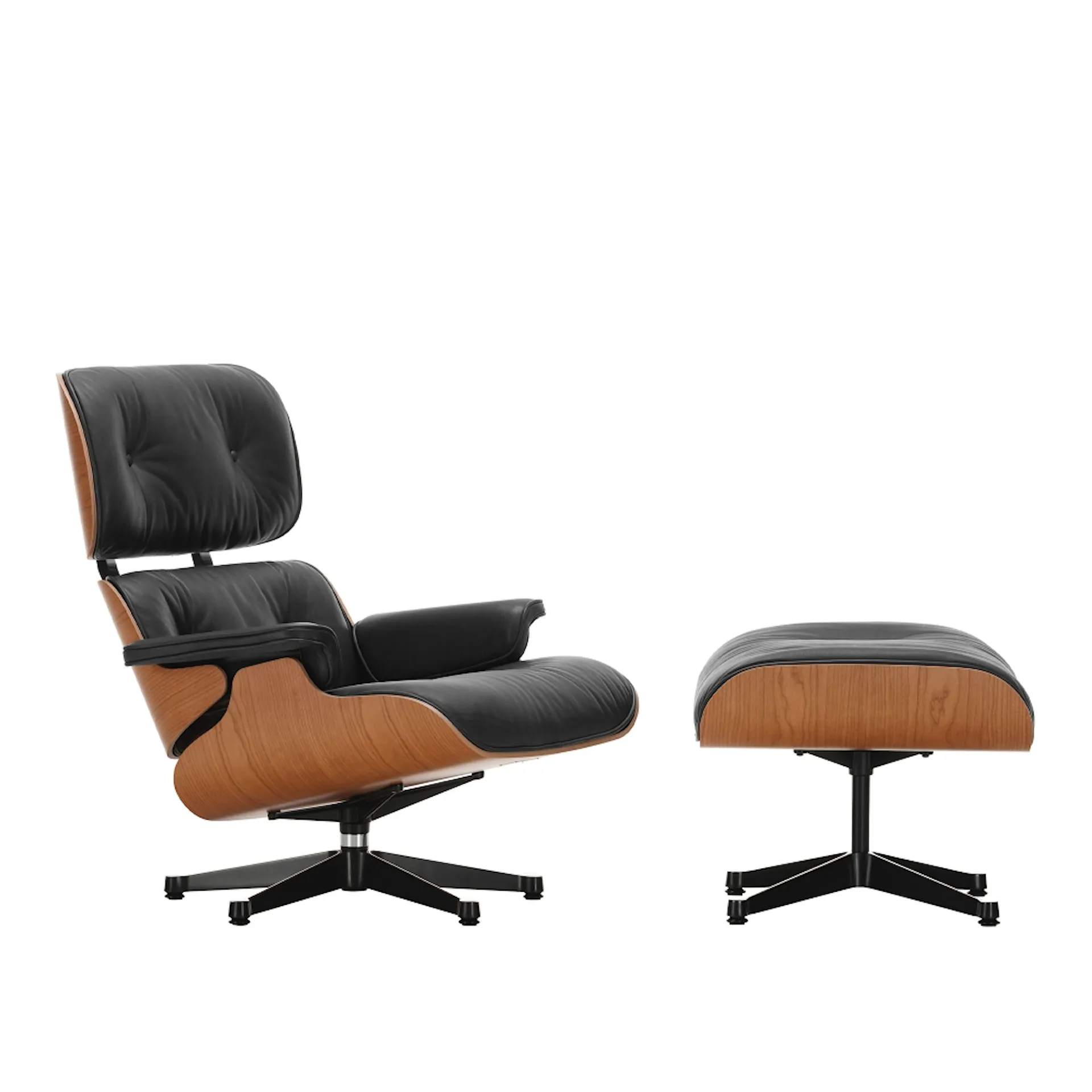 Eames Lounge Chair & Ottoman Cherry Polished/Black - Vitra - Charles & Ray Eames - NO GA