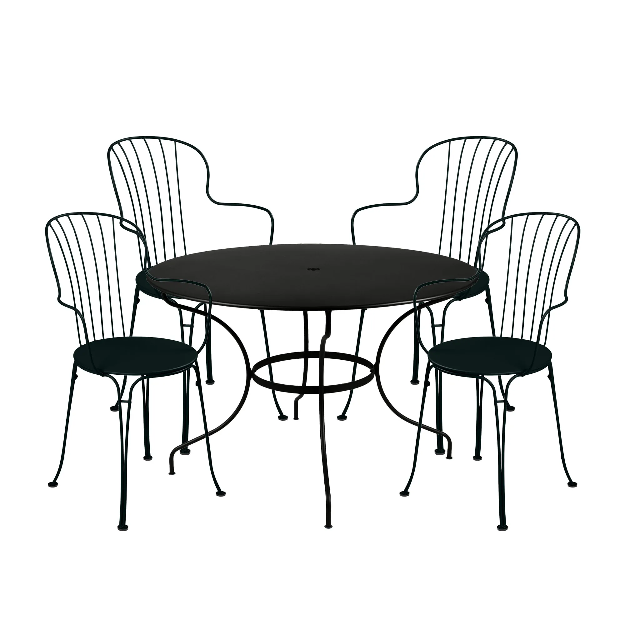 Opéra+ matgrupp bord runt Ø117cm & 4 karmstolar - 1