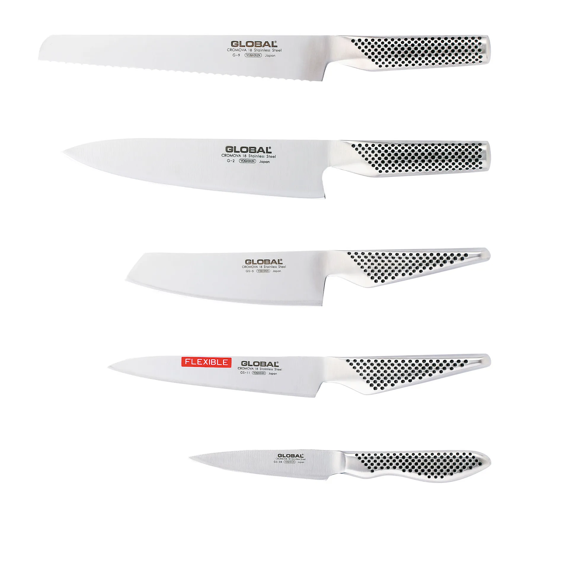 Knivset 5 Delar G-2, 9, GS-5, 11, 38 - Global - NO GA