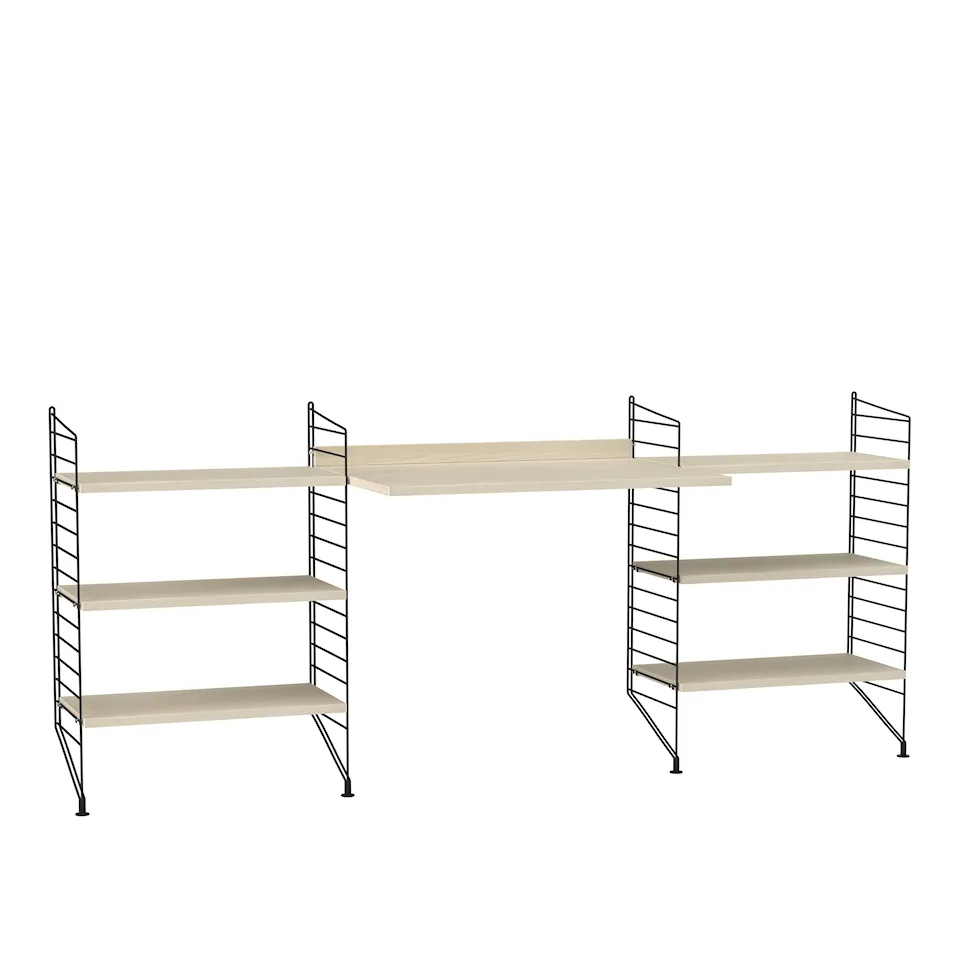 Kontor hyllsystem D ask/svart