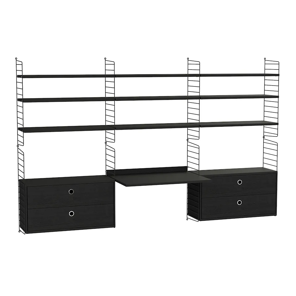 Kontor hyllsystem F svart/svart