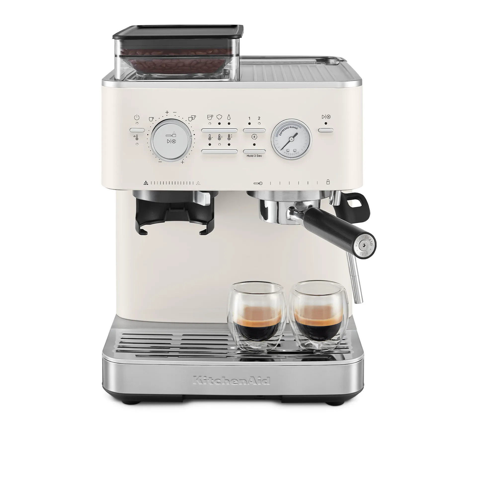 Halvautomatisk espressomaskin med kvarn porcelain white 5KES6551EPL - KitchenAid - NO GA