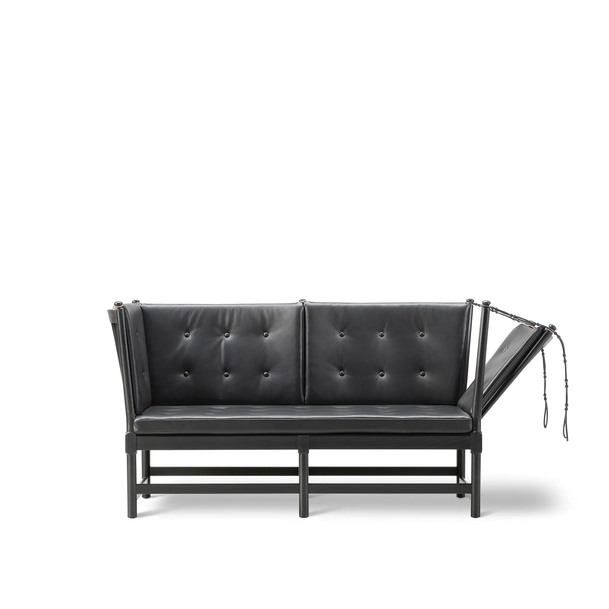 Spoke-Back 2-sitssoffa svartlackad ek - 1