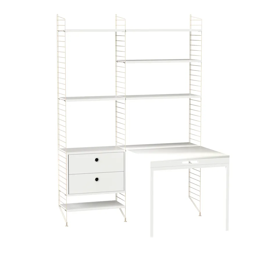 Kontor hyllsystem E vit/beige