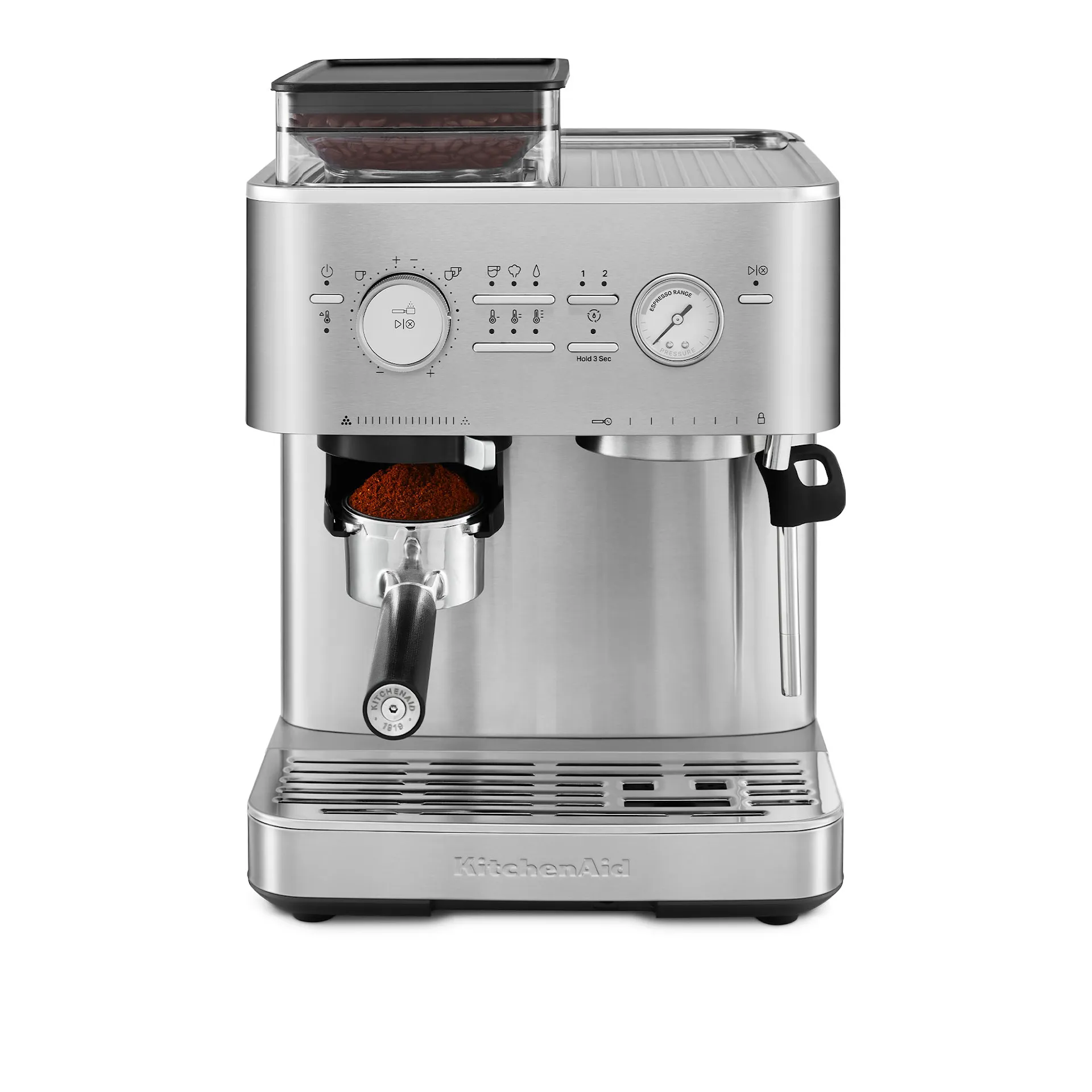 Halvautomatisk espressomaskin med kvarn rostfritt stål 5KES6551ESX - KitchenAid - NO GA