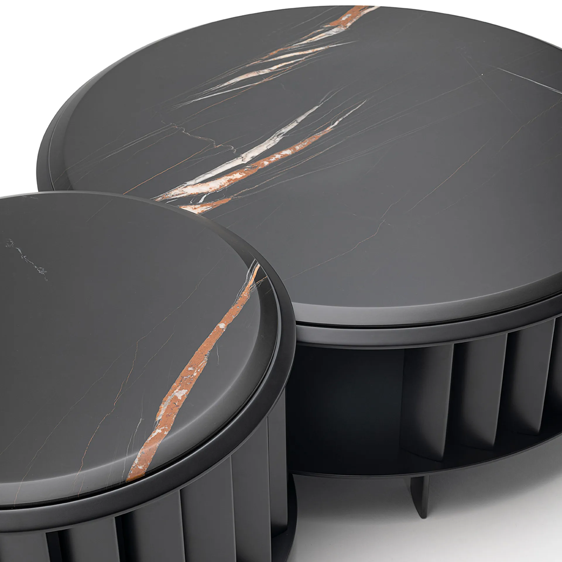 Islands Low Table Ø 104 cm - Sahara Noir Marble - Living Divani - NO GA