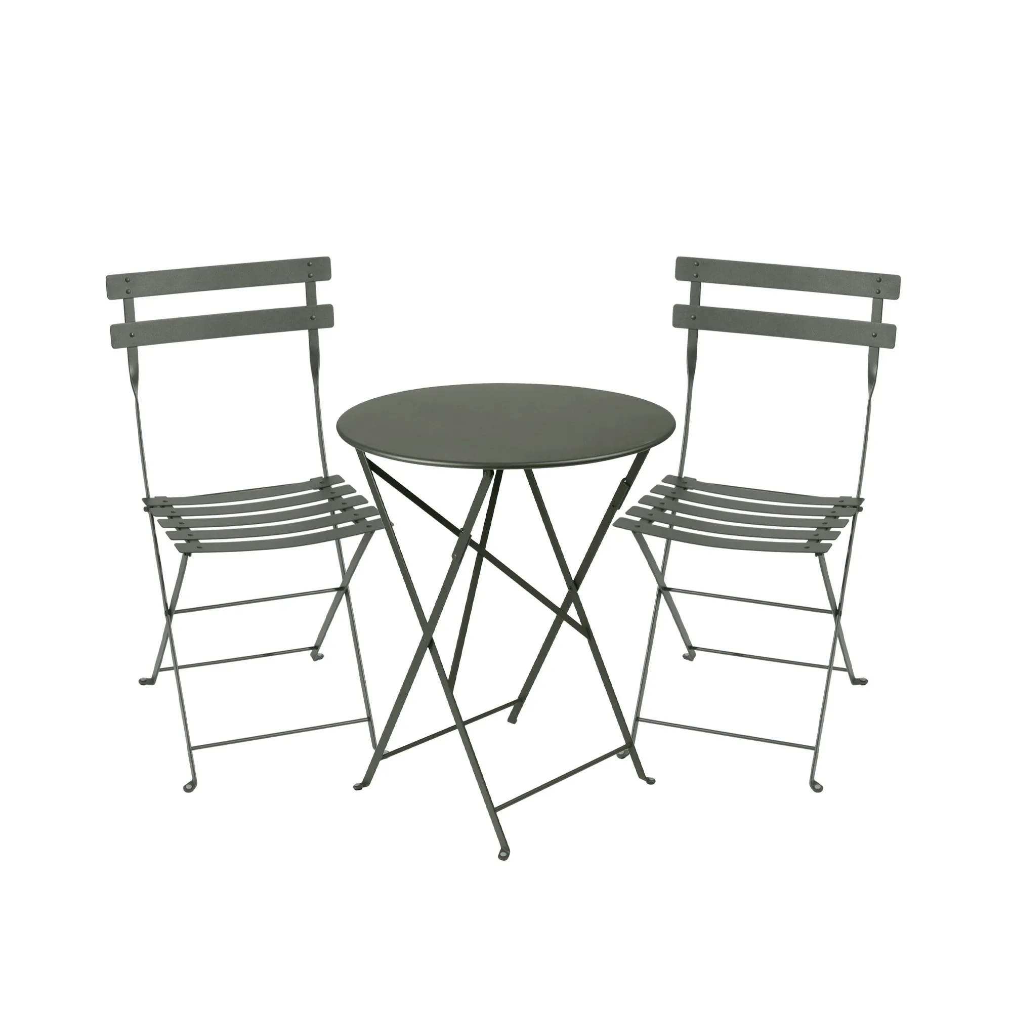 Bistro Matgrupp Bord Ø60 cm & 2 st Metal Chair - 1