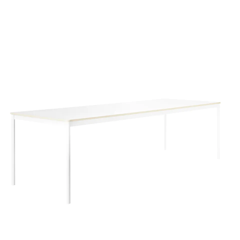 Base Table 250x90 cm - White Laminate/Plywood/White