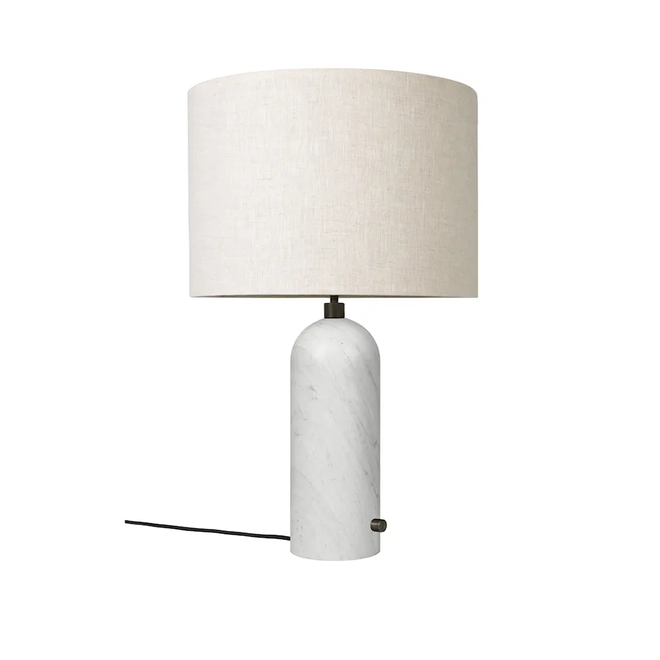 Gravity bordslampa large vit marmor